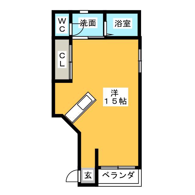 ジュンハイム(ワンルーム/1階)の間取り写真