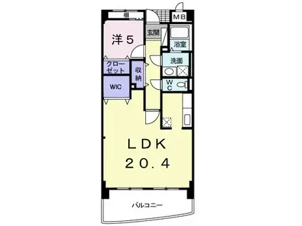 ポルトーネ(1LDK/2階)の間取り写真