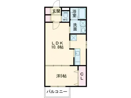 クワドラート泉佐野II番館(1LDK/3階)の間取り写真