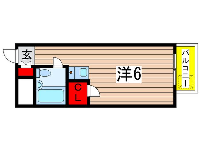 フェリス西千葉(ワンルーム/3階)の間取り写真
