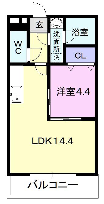 ブローニュ(1LDK/2階)の間取り写真
