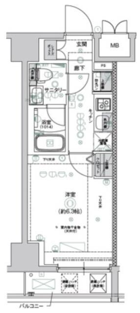 CREST TAPP新横浜(1K/2階)の間取り写真