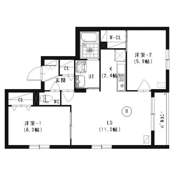 ル・ファール行啓通(2LDK/3階)の間取り写真