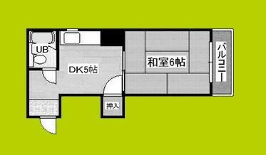 エンゼルハイム豊里(1DK/2階)の間取り写真
