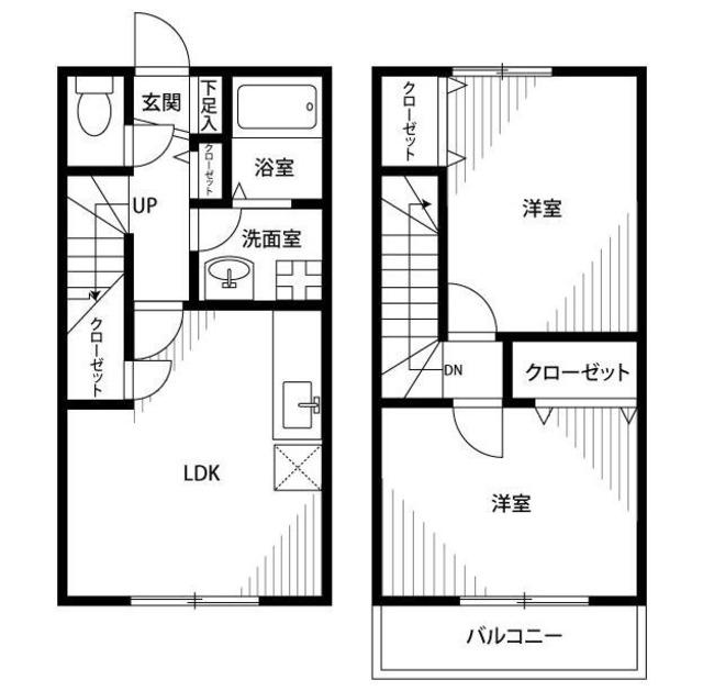 アムール金谷(2LDK/1階)の間取り写真