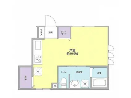 ミルクリーク桜台(ワンルーム/1階)の間取り写真