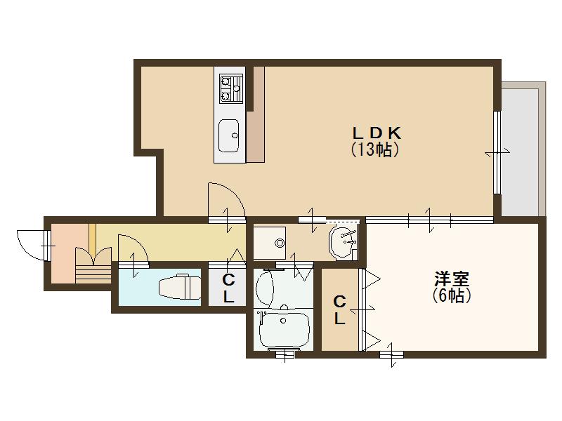 CASAあびこ道(1LDK/1階)の間取り写真