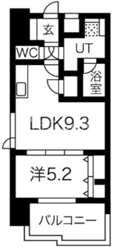 スプランディッド三国Ⅰ(1LDK/9階)の間取り写真