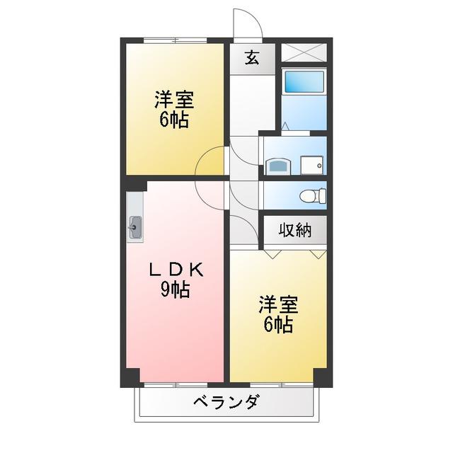 グランメール27(2LDK/1階)の間取り写真
