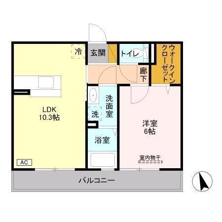 フォルトゥナート(1LDK/3階)の間取り写真