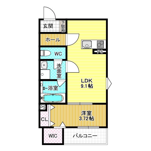 FSTYLE恵我之荘(1LDK/1階)の間取り写真