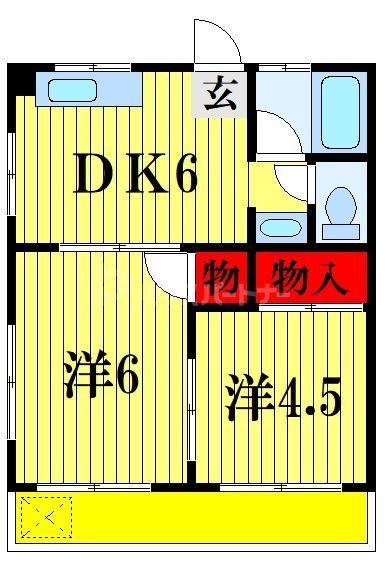 矢野マンション(2DK/3階)の間取り写真