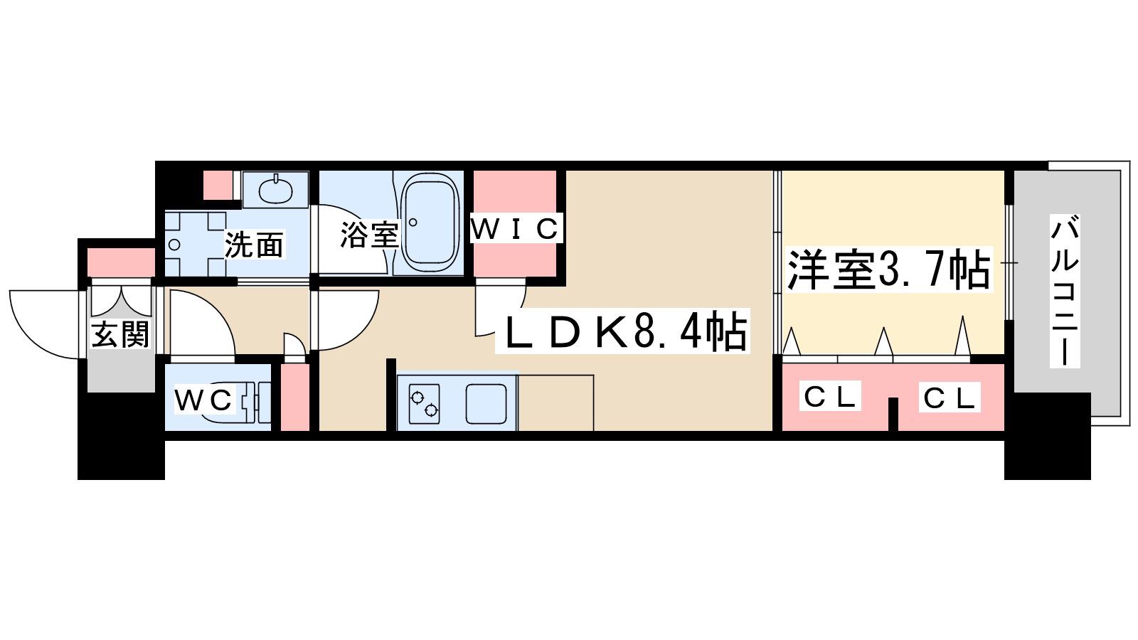 アーバネックス同心Ⅱ(1LDK/2階)の間取り写真