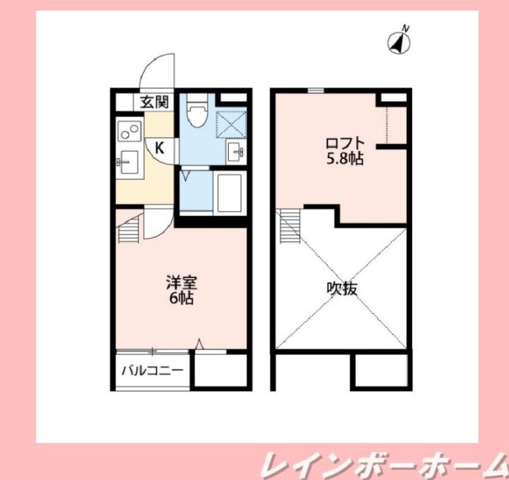 新柏テラス(1K/1階)の間取り写真