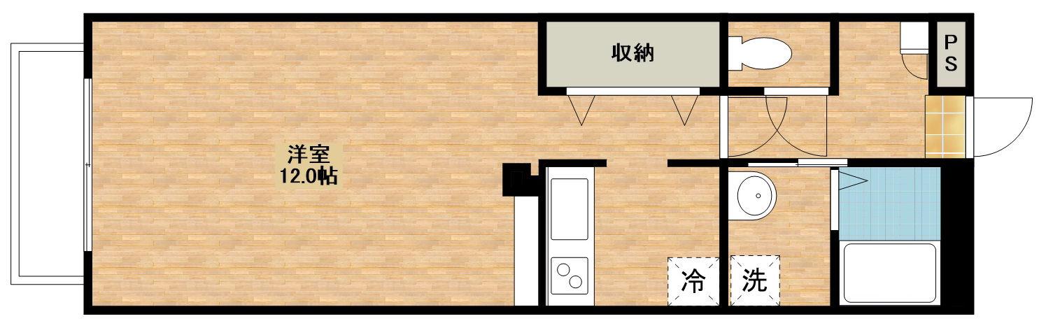 テクノコーポ5(1K/2階)の間取り写真