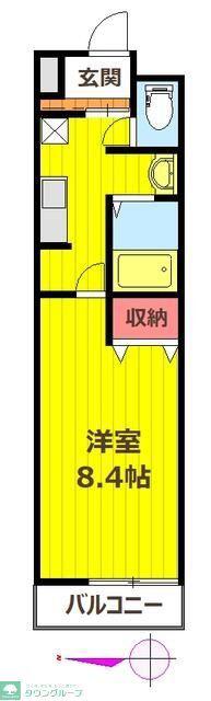 クオーレ八幡(1K/1階)の間取り写真