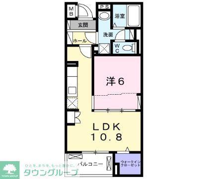 ブリッサ港南(1LDK/2階)の間取り写真