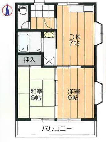 メゾン末広(2DK/3階)の間取り写真