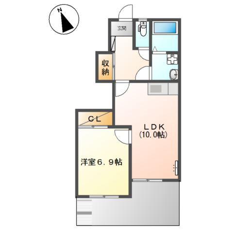 フレグランスさくら(1LDK/1階)の間取り写真