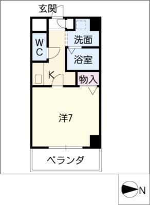 ラフォーレ千種(1K/5階)の間取り写真