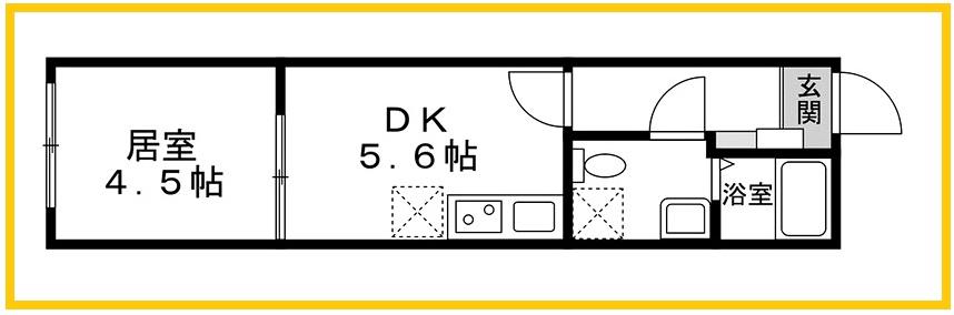 パークシードあざみ野(1DK/3階)の間取り写真