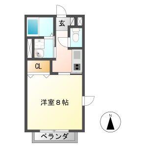 T-SQUARE(1K/2階)の間取り写真