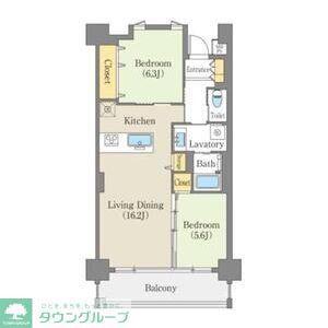 白壁リンクス(2LDK/4階)の間取り写真