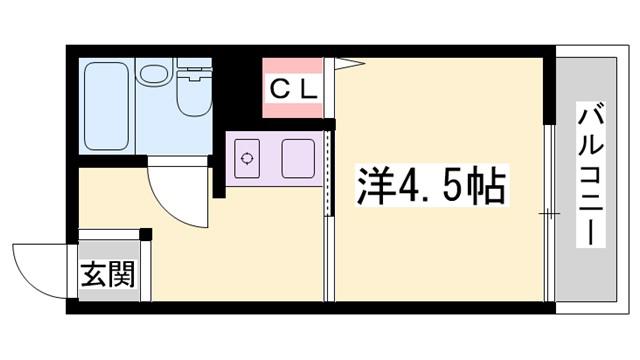 セジュール松ヶ丘B棟(1K/1階)の間取り写真