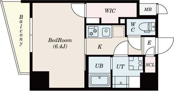 S-RESIDENCE浅間町(1K/7階)の間取り写真