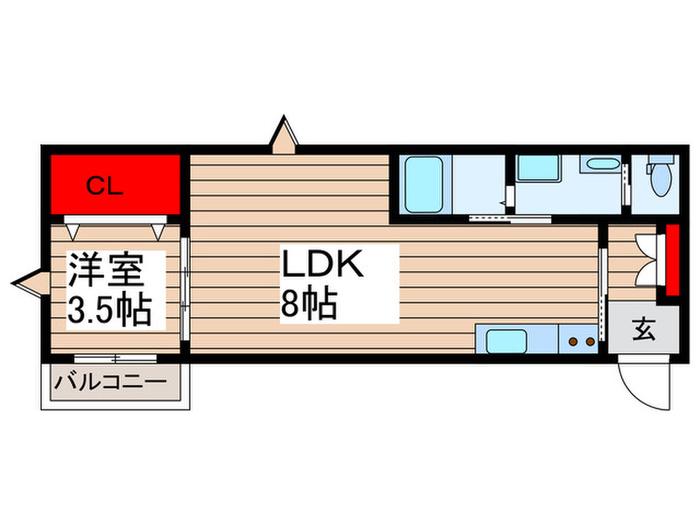 ノードテラス東所沢(1LDK/2階)の間取り写真
