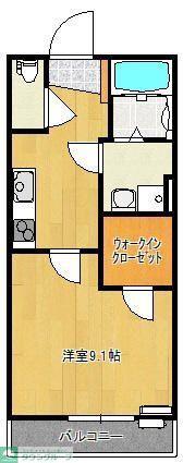 エスト IJ IZUMI(1K/2階)の間取り写真