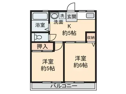 シティハイム ラフィネ(2K/1階)の間取り写真