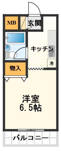 シャトレ富田(1K/3階)の間取り写真
