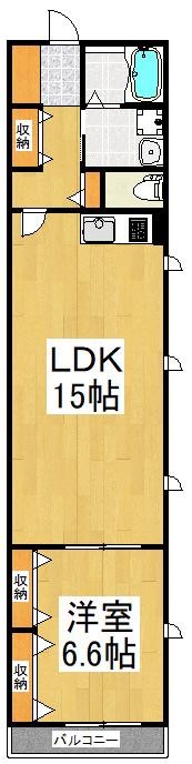 ドミール フジ(1LDK/2階)の間取り写真