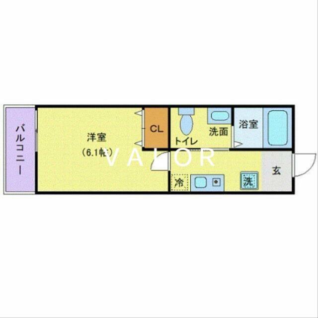 ラ・カンパネラ中央林間(1K/3階)の間取り写真