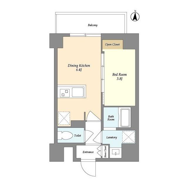 VORT扇橋RESIDENCE(1DK/9階)の間取り写真