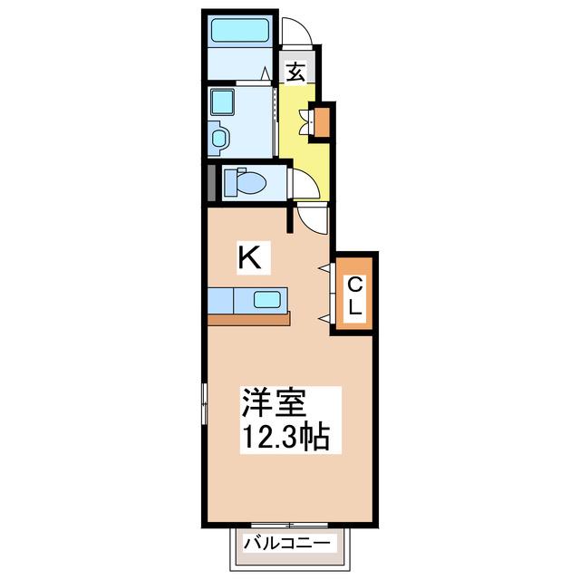 NMON・E(ワンルーム/1階)の間取り写真