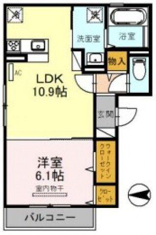 シャンテ(1LDK/3階)の間取り写真