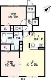 LIVELY HOME(2LDK/1階)の間取り写真