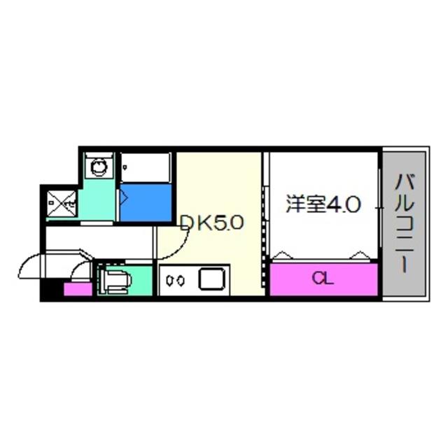 ES ABIKO(1DK/3階)の間取り写真