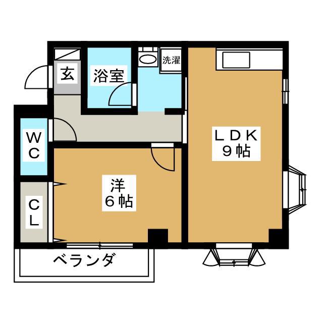 ハイブリッジマンションⅡ(1LDK/1階)の間取り写真