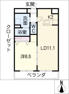エアフォルク(1LDK/3階)の間取り写真