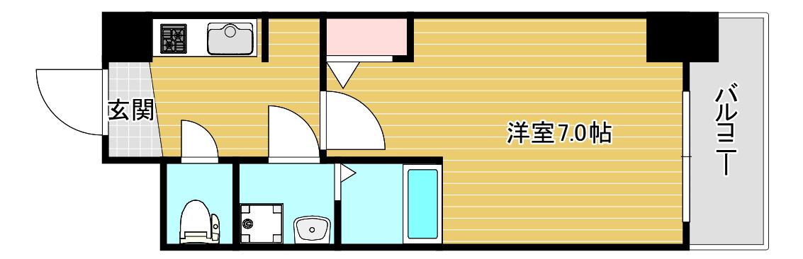 S-RESIDENCE難波大国町TRES(1K/7階)の間取り写真