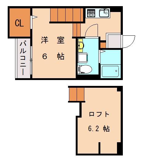 リブール(ワンルーム/1階)の間取り写真