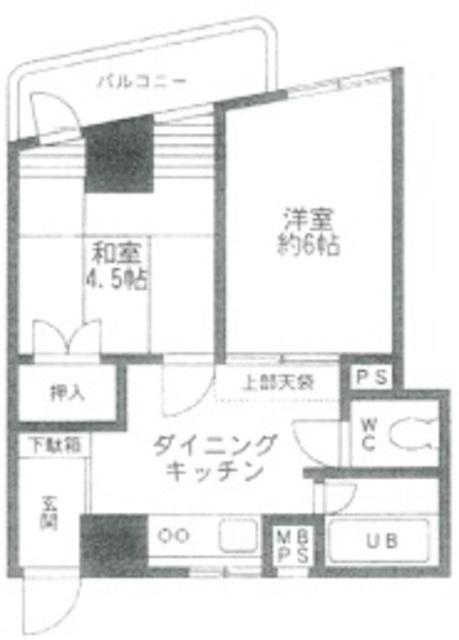 アビタシオンMビル(2DK/7階)の間取り写真