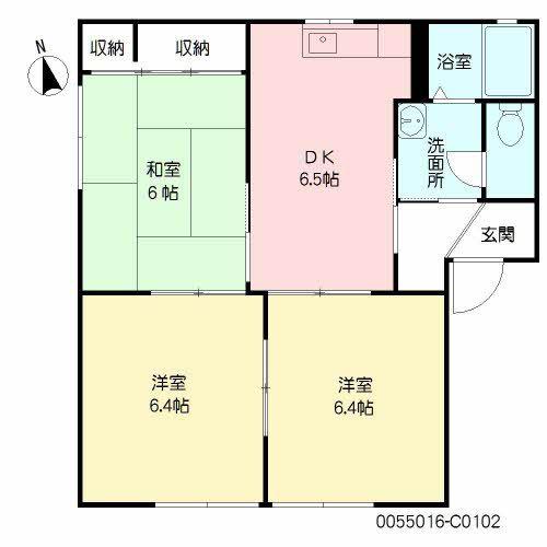 ミサトマ十番館 C棟(3DK/1階)の間取り写真