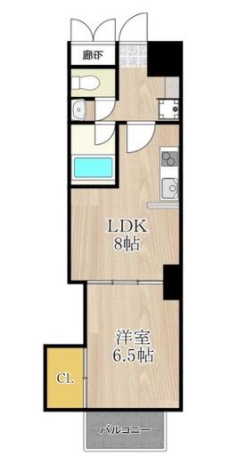 CITY SPIRE上町台(1LDK/4階)の間取り写真