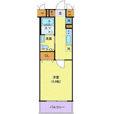Tドリーム雨宮(1K/5階)の間取り写真