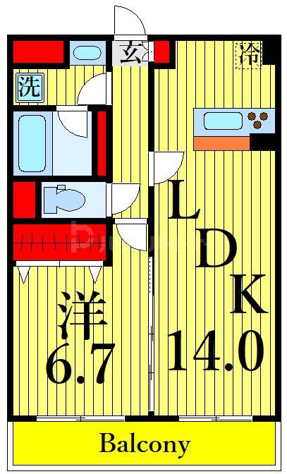 SUNNY GARDEN(1LDK/4階)の間取り写真