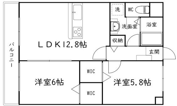 ユトリロ将監町(2LDK/2階)の間取り写真